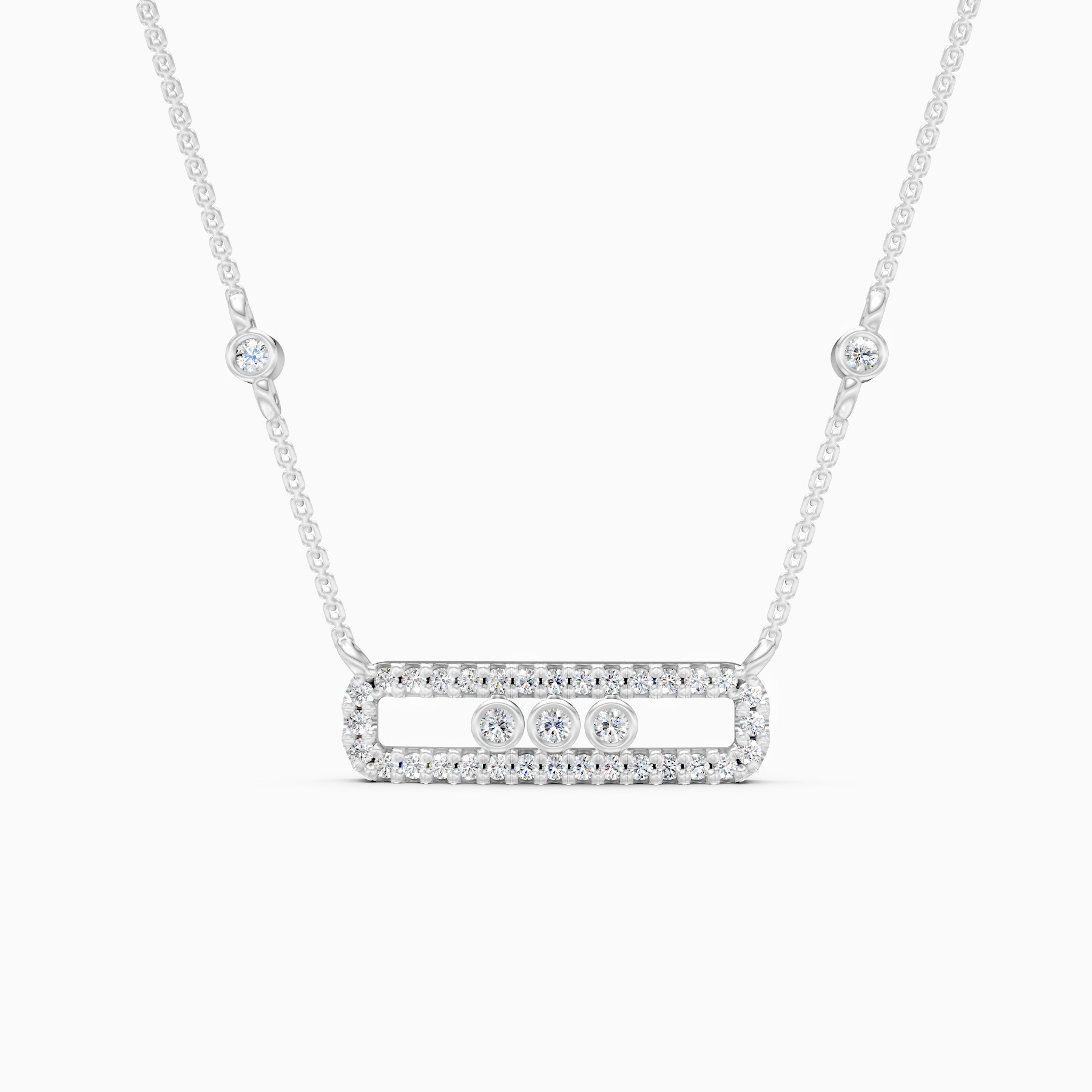 Radiant Bar Necklace with Lab Grown Diamonds